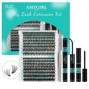 Lash Extension Kit 320Pcs Diy Individual Lashes Clusters Kit Lash Bond And Seal